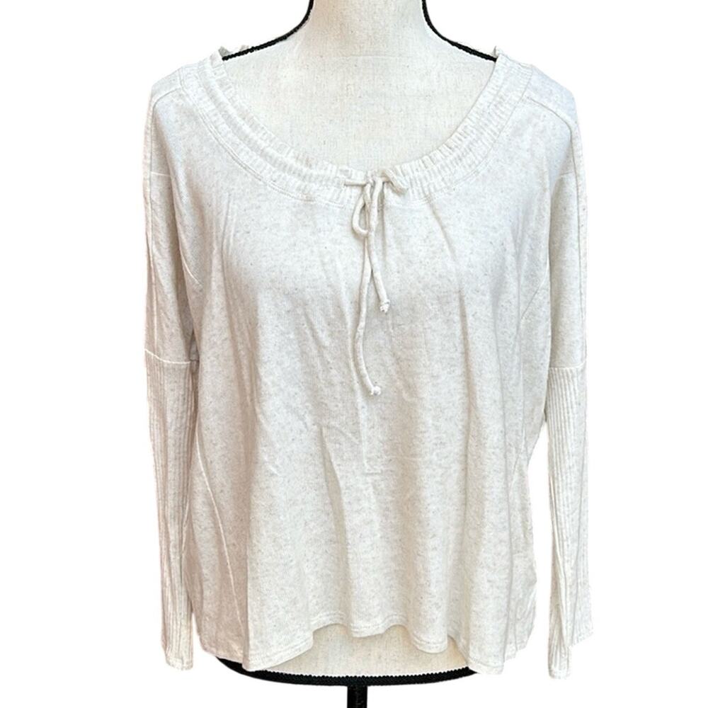 Johnny Was Calme Tunnel Drawstring Cropped Sweater Ecru Women's Size S NWT
